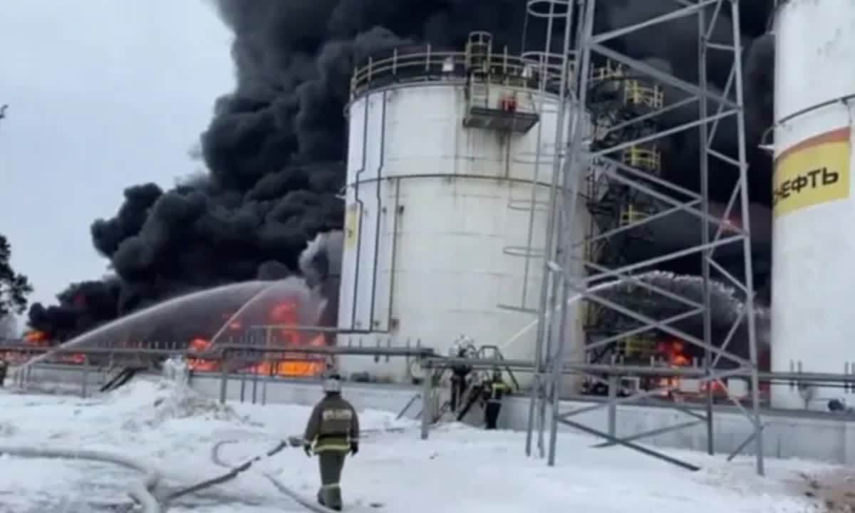 Ukraine launches UAV drone attack on Russian oil refinery 2,000 km behind frontline