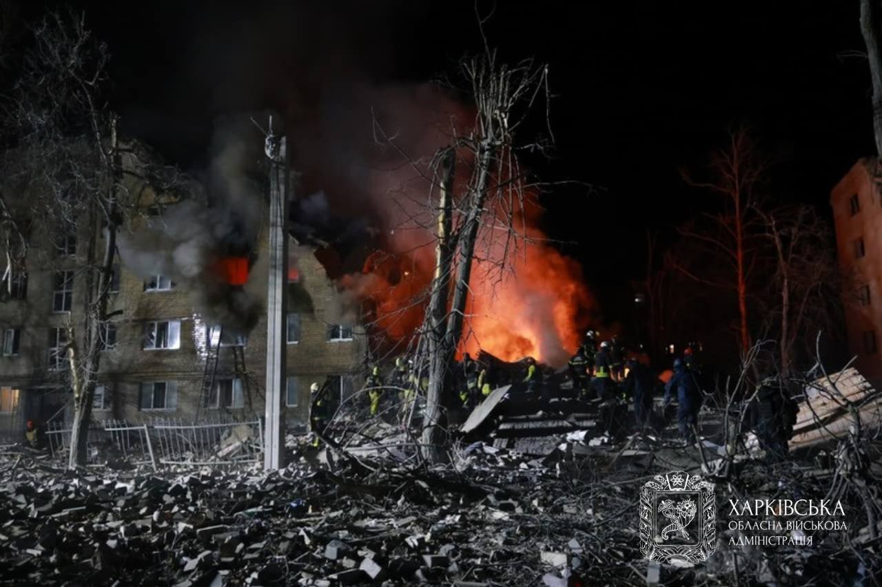 At least 11 dead as Russia fires ballistic missile at a high-rise building in Kharkiv